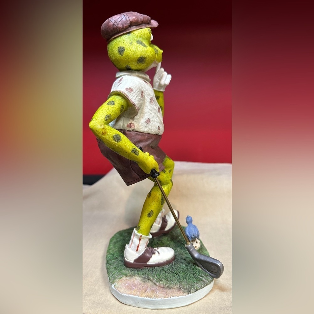 Mr Frog Goes Golfing Resin Figurine Statue Approximately 5.25”x4.25”x10” Birdie - Picture 7 of 15